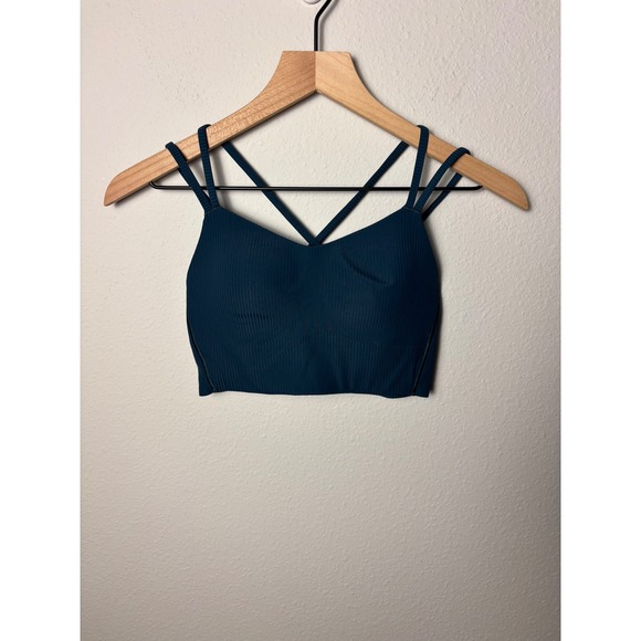lululemon athletica Other - Lululemon Like a Cloud Ribbed Longline Bra Light Support B/C Cup Teal Size 4